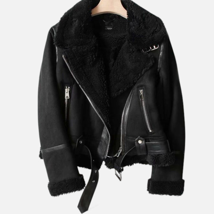 Margriet | Women's Suede Lambswool Lapel Jacket