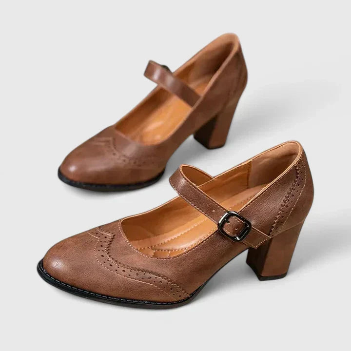 Winona Orthopedic-Style Brogue Mary Jane Block Heels - image 2