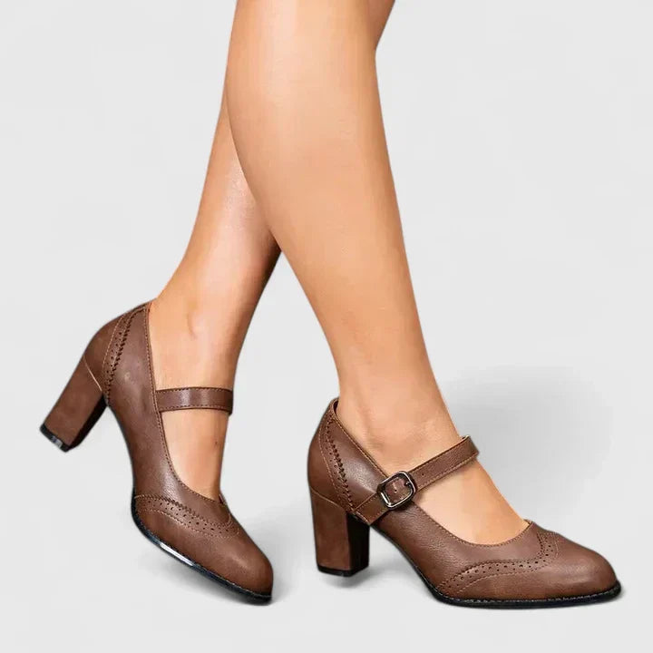 Winona Orthopedic-Style Brogue Mary Jane Block Heels - image 6