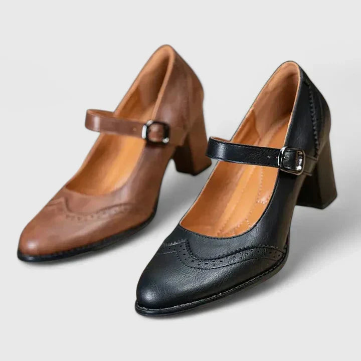Winona Orthopedic-Style Brogue Mary Jane Block Heels - image 7