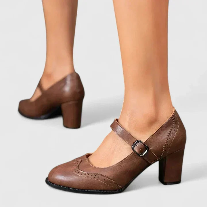 Winona Orthopedic-Style Brogue Mary Jane Block Heels - image 8