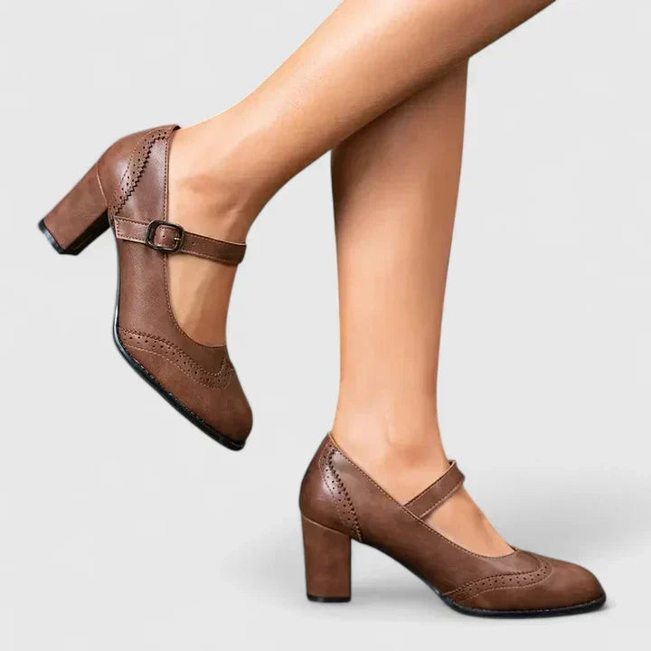 Winona Orthopedic-Style Brogue Mary Jane Block Heels - image 9