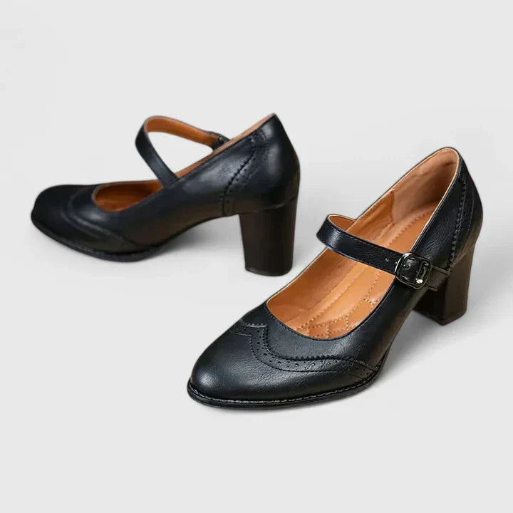 Winona Orthopedic-Style Brogue Mary Jane Block Heels - image 10