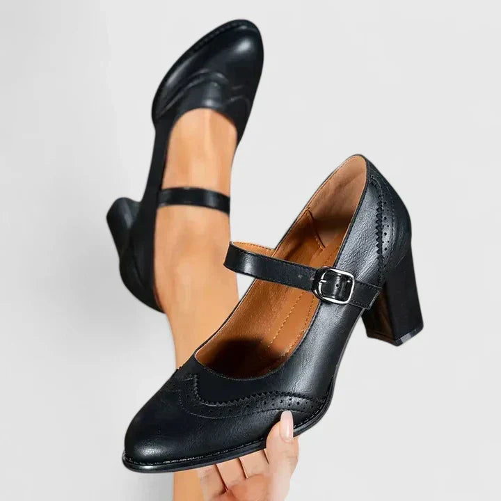 Winona Orthopedic-Style Brogue Mary Jane Block Heels - image 4