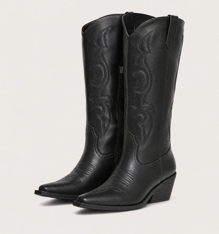 Isabel | Women's Western Calf High Boots with Pointed Toe