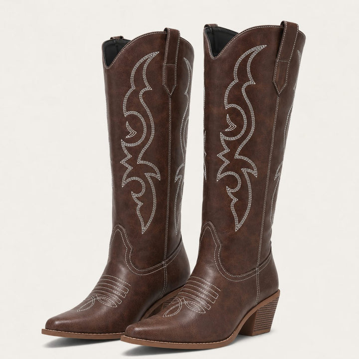 Isabel | Women's Western Calf High Boots with Pointed Toe