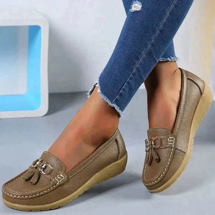 Amber Cushioned Tassel Loafers with Wedge Sole - image 1