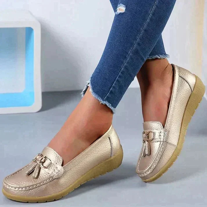 Amber Cushioned Tassel Loafers with Wedge Sole - image 4