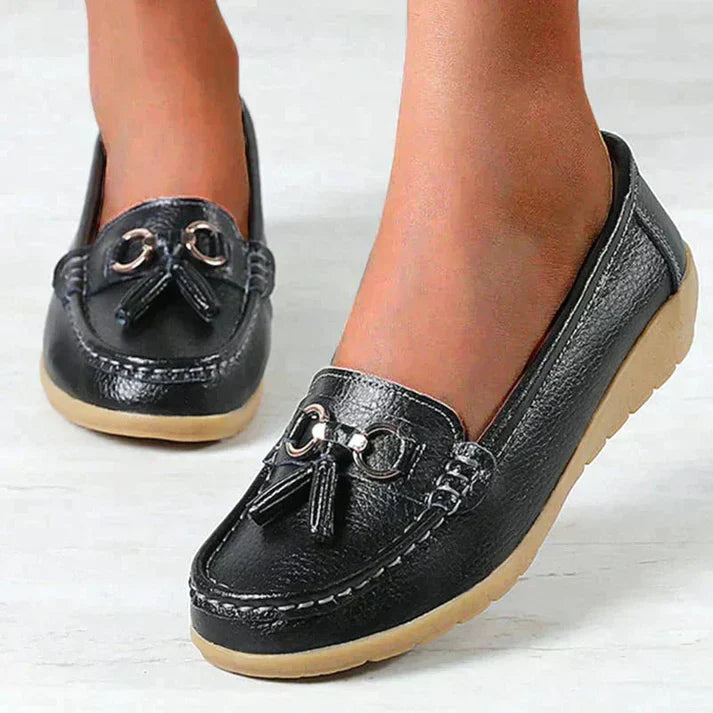Amber Cushioned Tassel Loafers with Wedge Sole - image 5