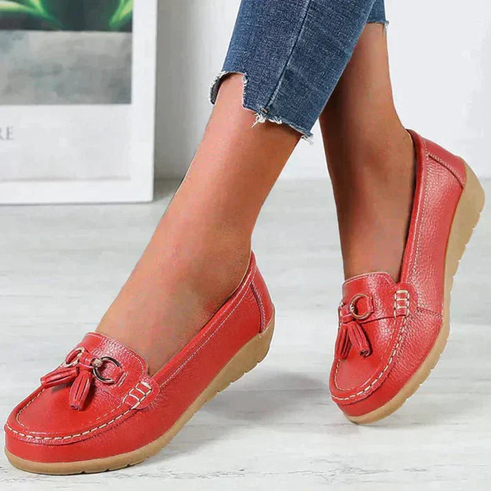 Amber Cushioned Tassel Loafers with Wedge Sole - image 6