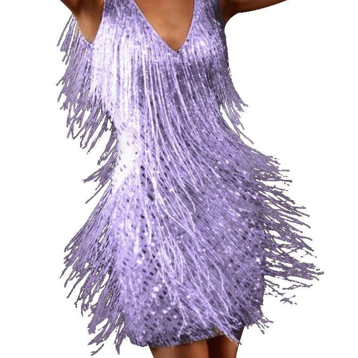 Isidora | Women's Sequin Mini Dress with Fringe
