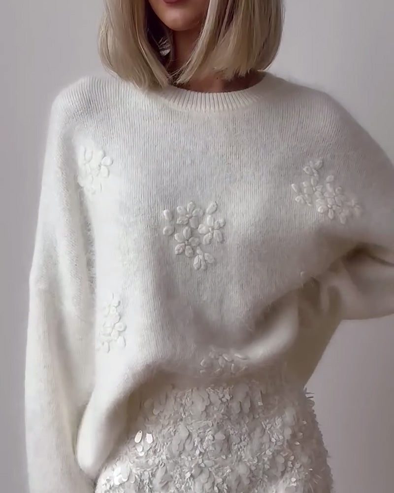 Berengaria | Women's Jacquard Knit Jumper with Crew Neck