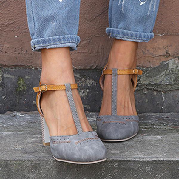 Perrine | Women's Comfort T-Bar Block Heel Pumps image 4