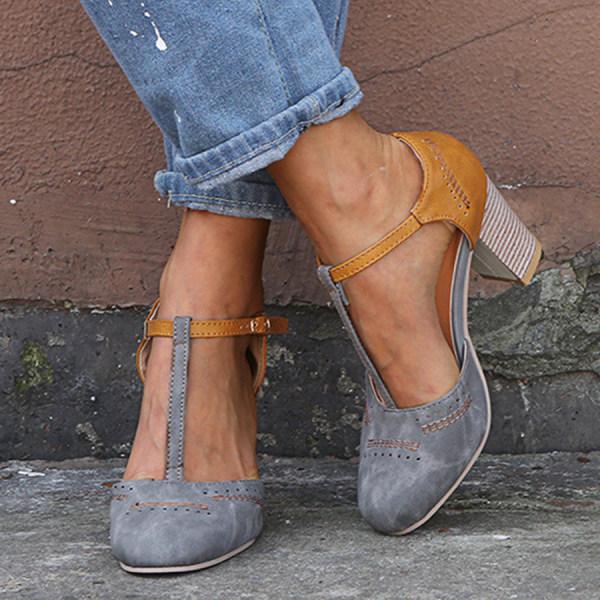 Perrine | Women's Comfort T-Bar Block Heel Pumps image 3