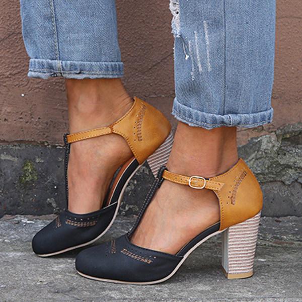 Perrine | Women's Comfort T-Bar Block Heel Pumps image 5