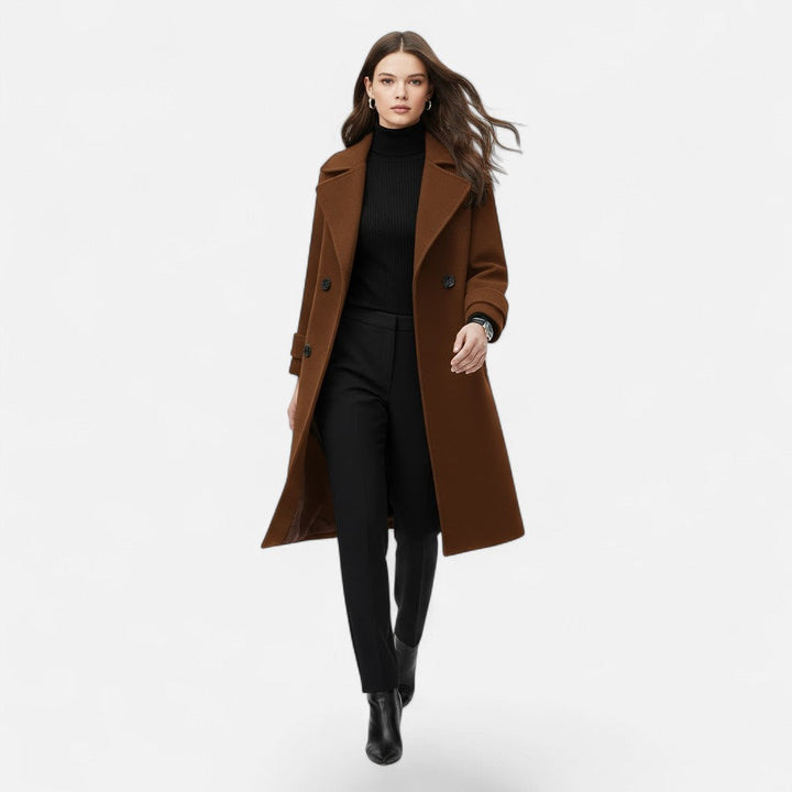Adelheide | Women's Double-Breasted Cashmere-Blend Slim Coat