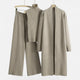Desiderata | Women's Knit Three-Piece Vest-Cardigan-Trousers Set