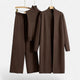 Desiderata | Women's Knit Three-Piece Vest-Cardigan-Trousers Set