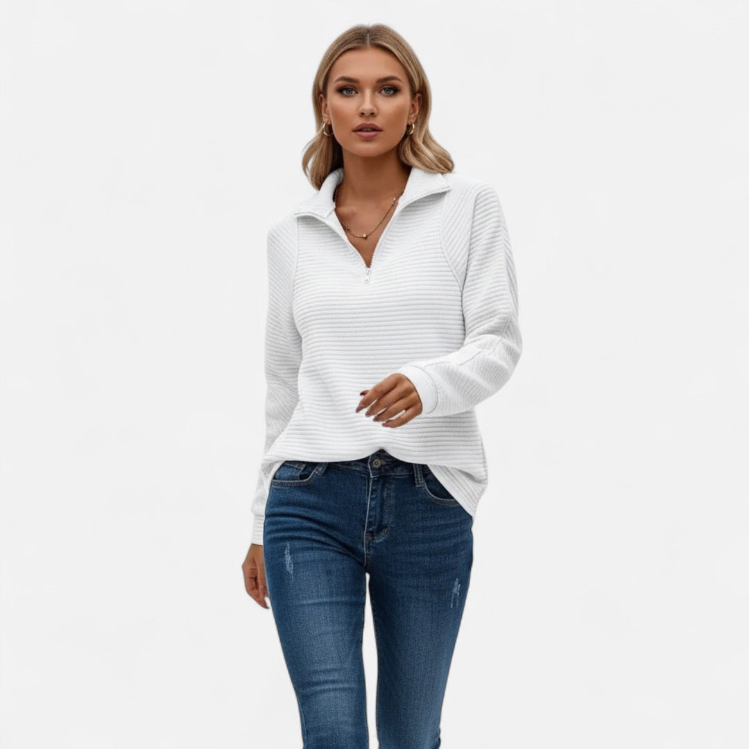 Gislena | Women's Zipper Stand-Collar Knit Sweaters