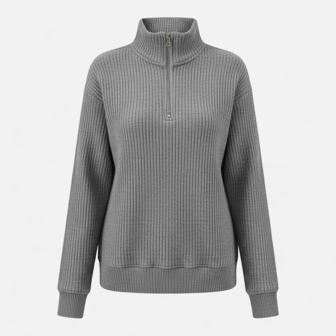 Gislena | Women's Zipper Stand-Collar Knit Sweaters