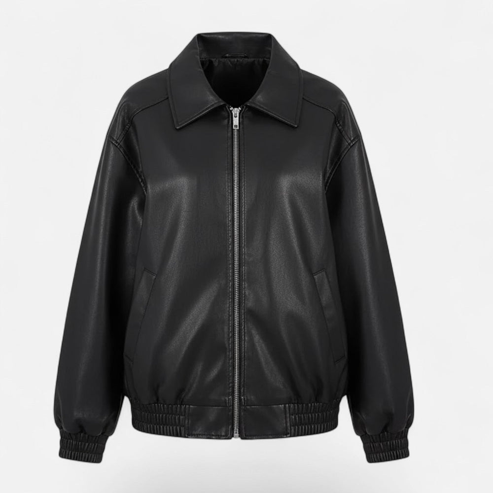 Gratiana | Women's Loose Moto Faux-Leather Jacket