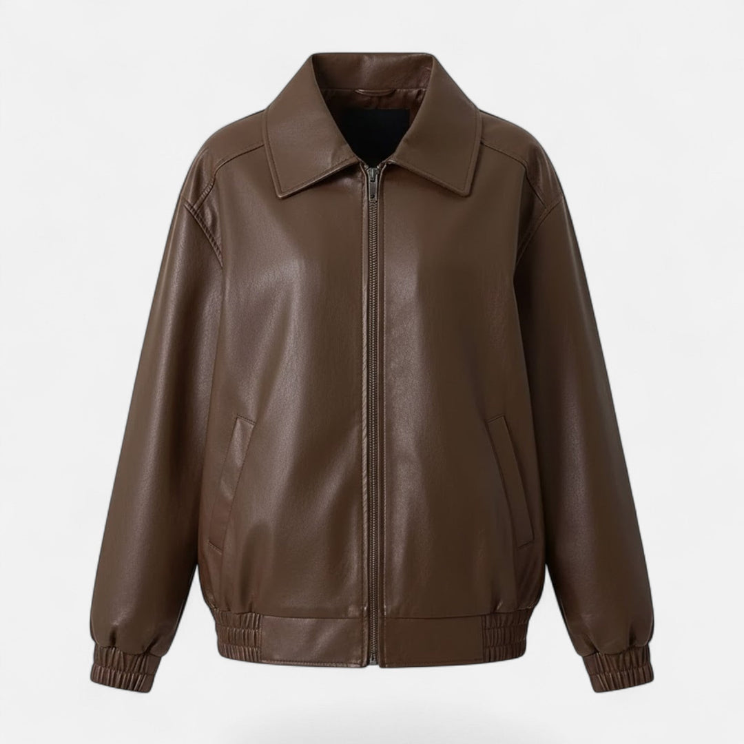 Gratiana | Women's Loose Moto Faux-Leather Jacket