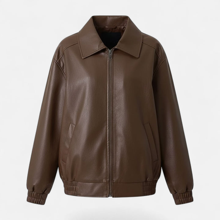 Gratiana | Women's Loose Moto Faux-Leather Jacket