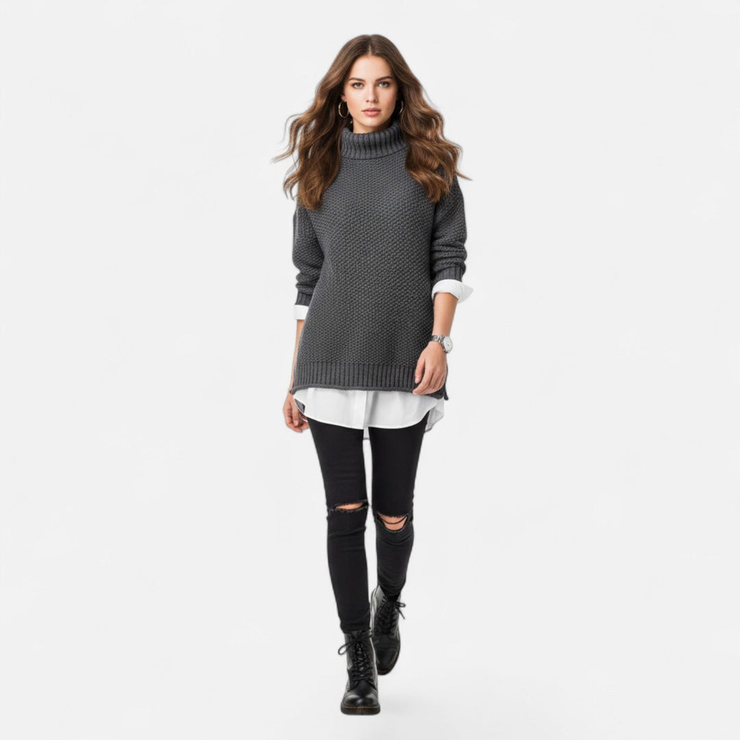 Hildegonde | Women's Plus-Size Mock-Neck Sweater