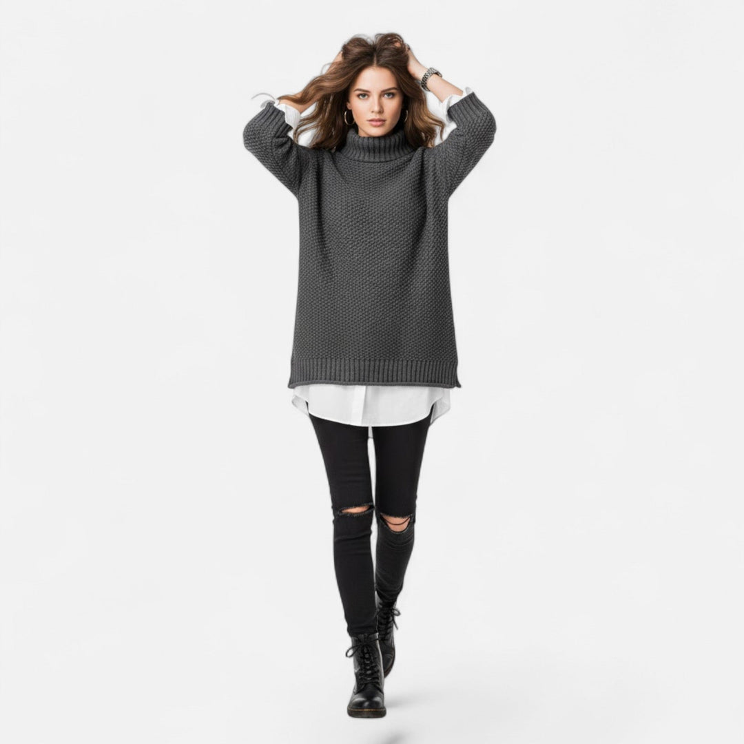 Hildegonde | Women's Plus-Size Mock-Neck Sweater