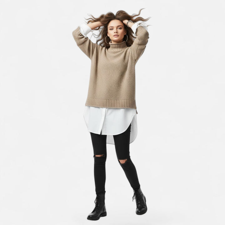 Hildegonde | Women's Plus-Size Mock-Neck Sweater