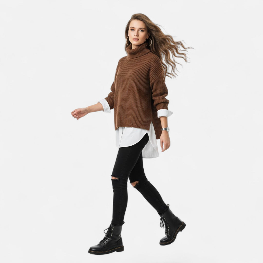 Hildegonde | Women's Plus-Size Mock-Neck Sweater