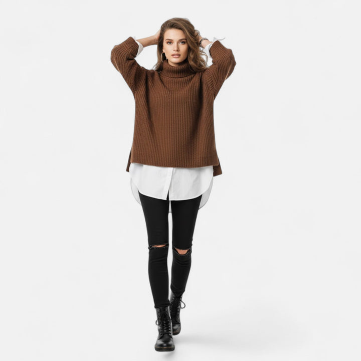 Hildegonde | Women's Plus-Size Mock-Neck Sweater