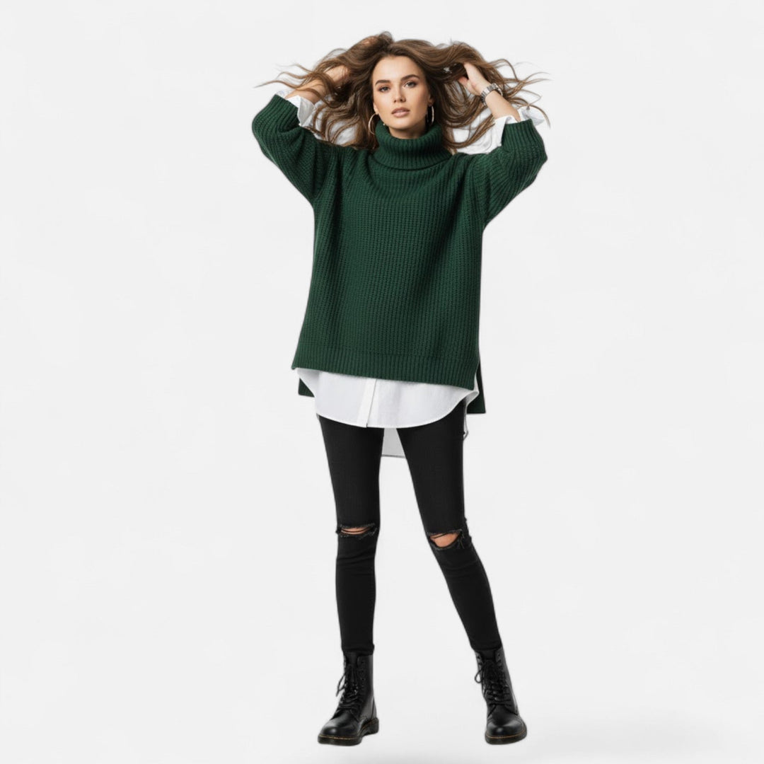 Hildegonde | Women's Plus-Size Mock-Neck Sweater