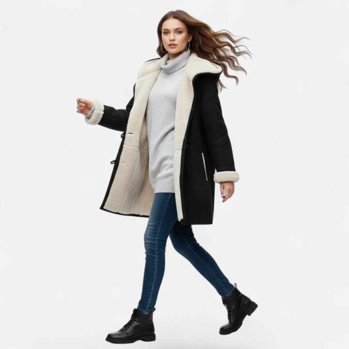 Josefien | Women's Hooded Button-Front Winter Coat with Pockets