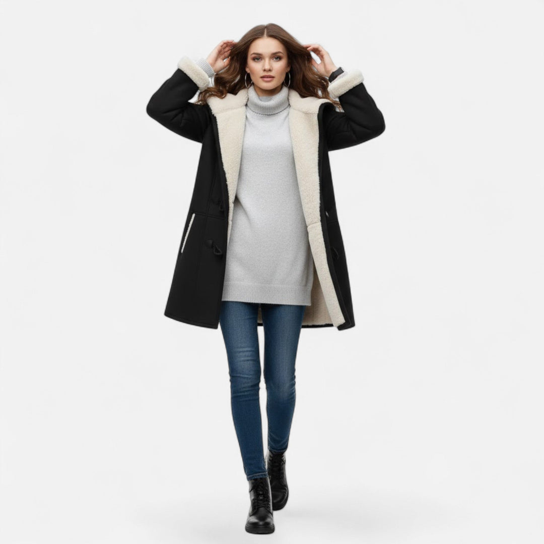Josefien | Women's Hooded Button-Front Winter Coat with Pockets