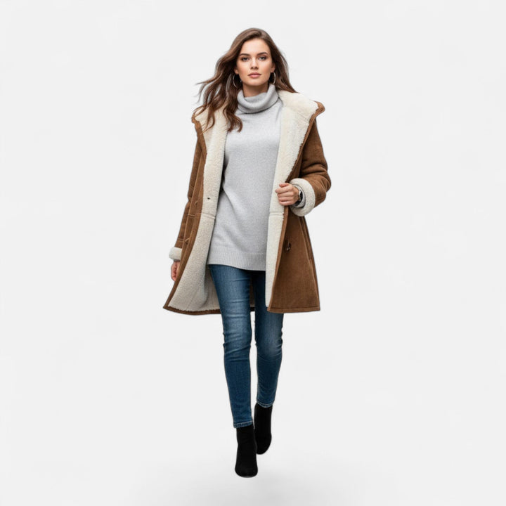 Josefien | Women's Hooded Button-Front Winter Coat with Pockets