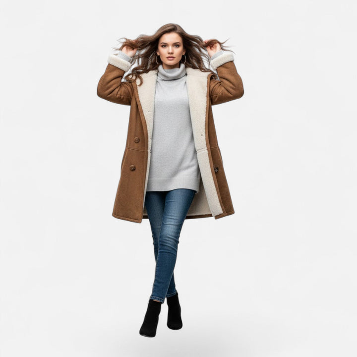 Josefien | Women's Hooded Button-Front Winter Coat with Pockets