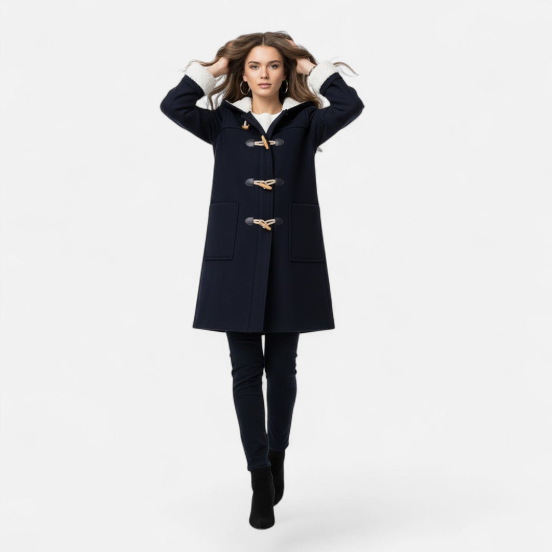 Josefien | Women's Hooded Button-Front Winter Coat with Pockets