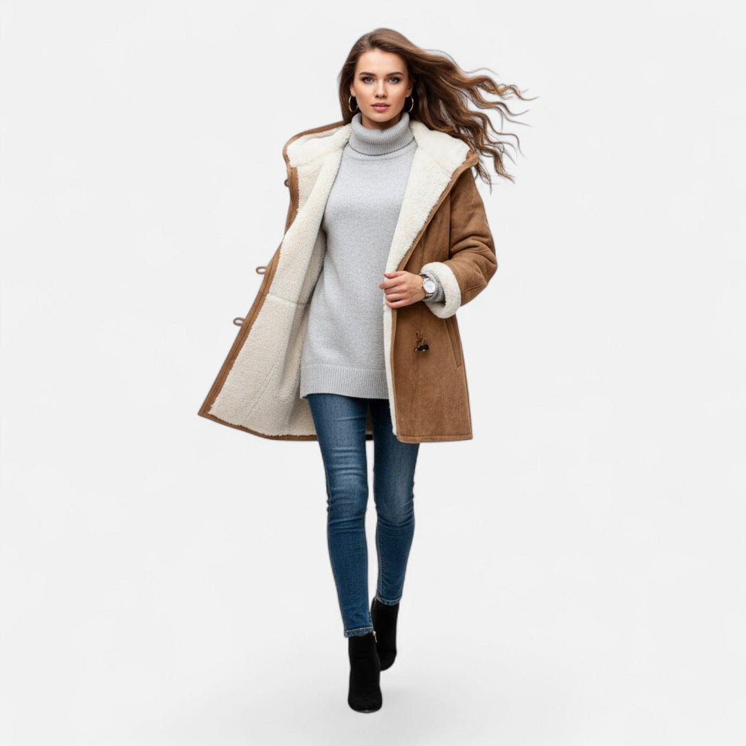 Josefien | Women's Hooded Button-Front Winter Coat with Pockets