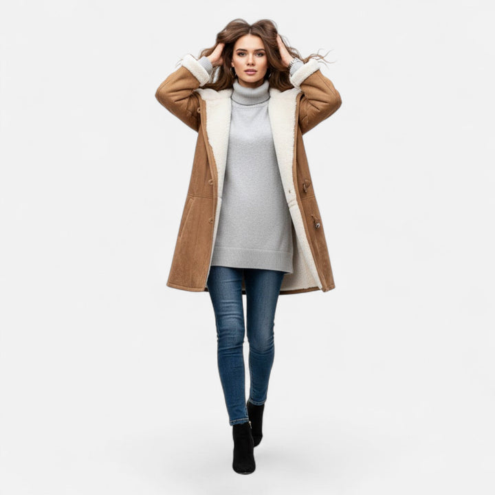 Josefien | Women's Hooded Button-Front Winter Coat with Pockets
