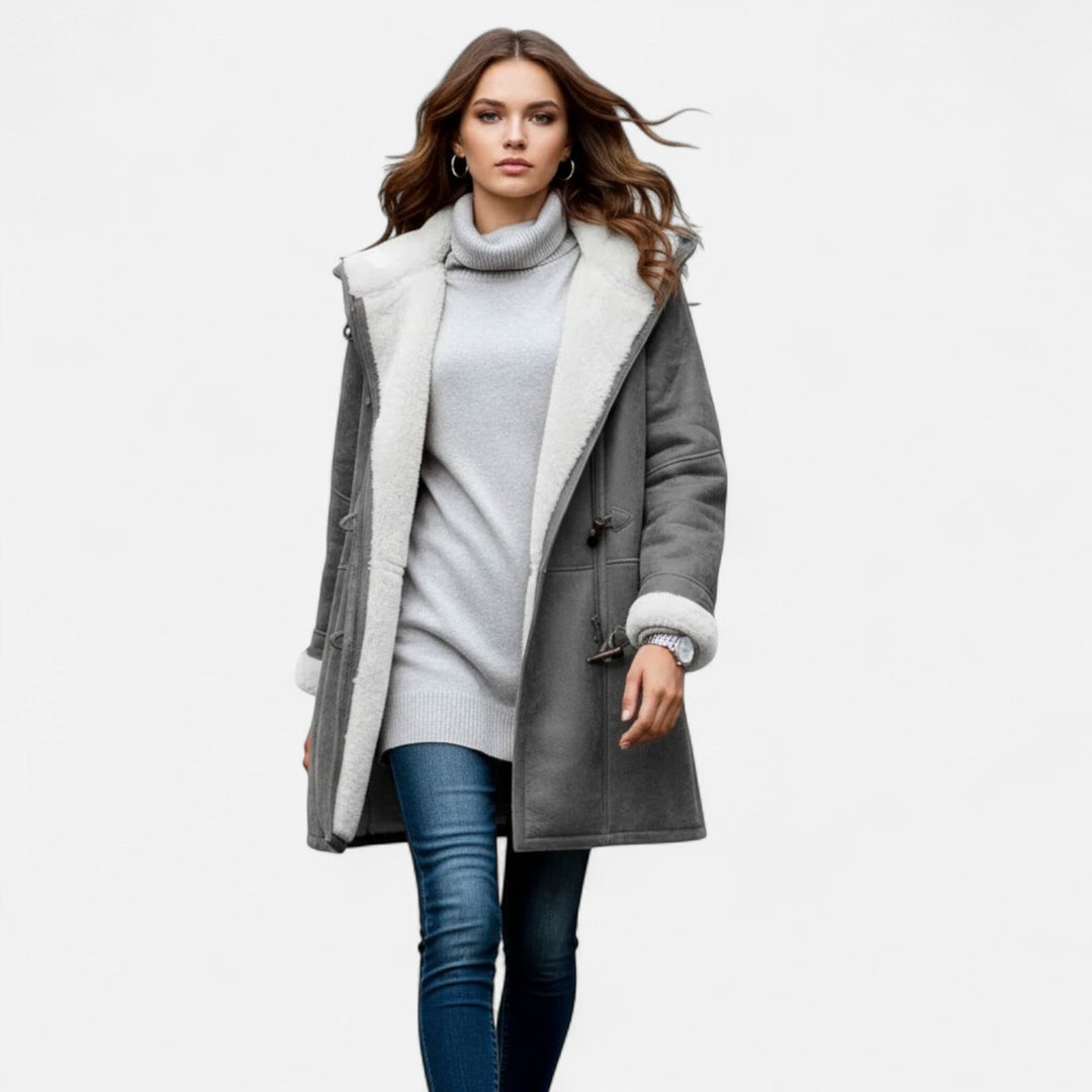 Josefien | Women's Hooded Button-Front Winter Coat with Pockets
