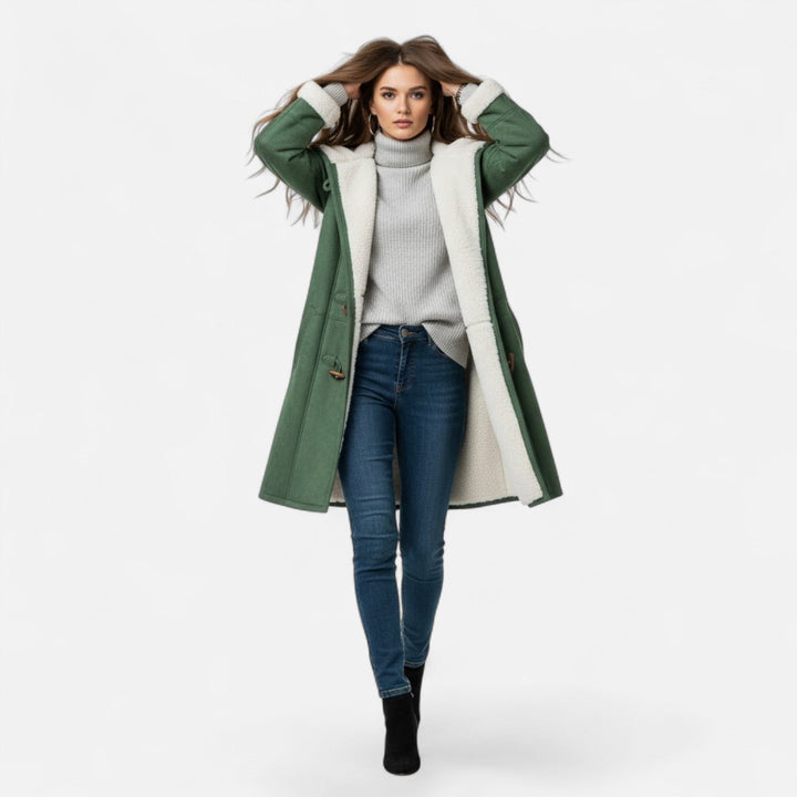 Josefien | Women's Hooded Button-Front Winter Coat with Pockets