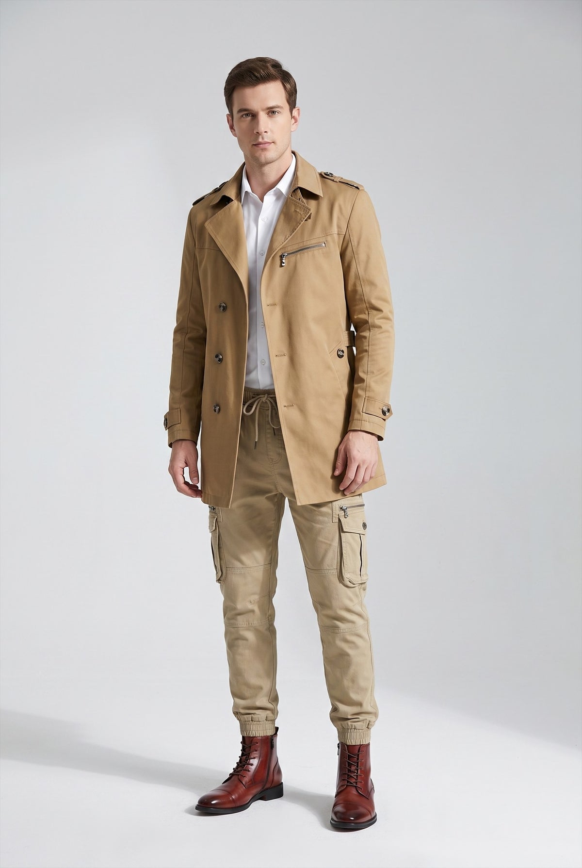 Model wearing Ellery, Anselm, Bertram