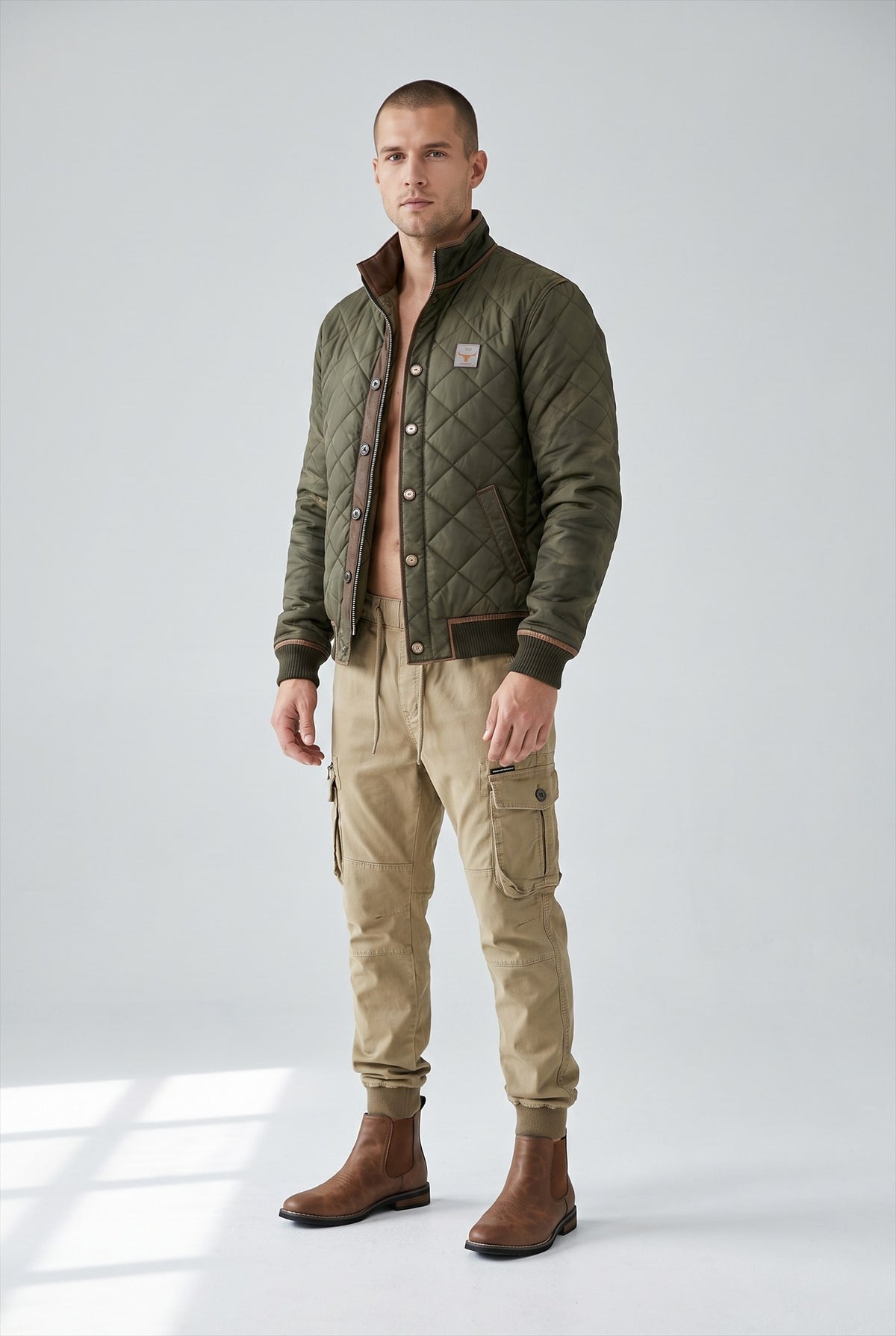 Model wearing Jasper, Anselm, Cedric