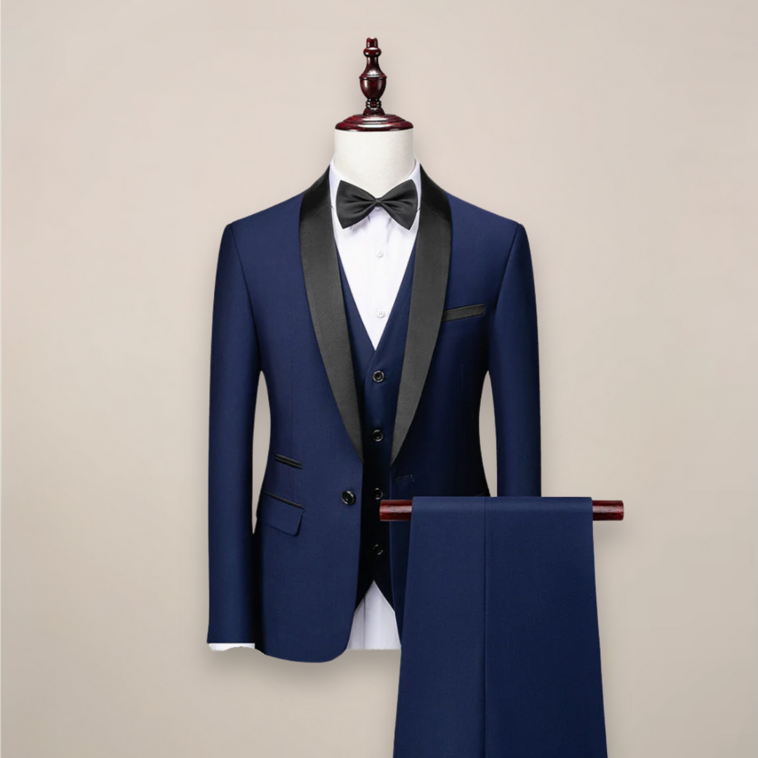 Men's Three-Piece Tuxedo Suit with Shawl Lapel