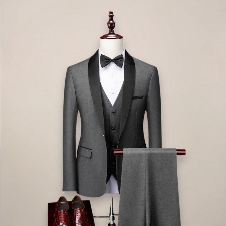 Men's Three-Piece Tuxedo Suit with Shawl Lapel