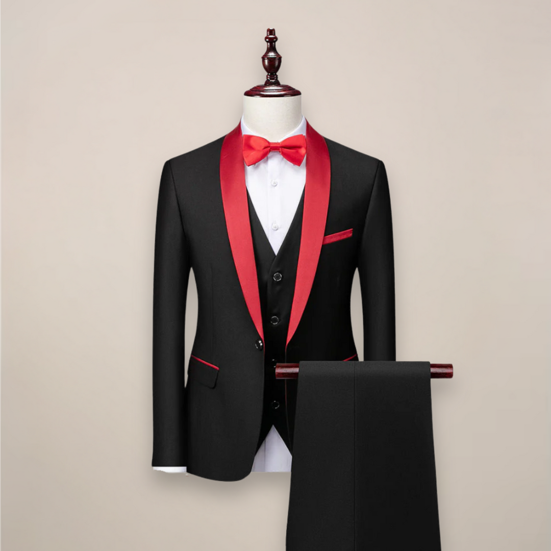 Men's Three-Piece Tuxedo Suit with Shawl Lapel
