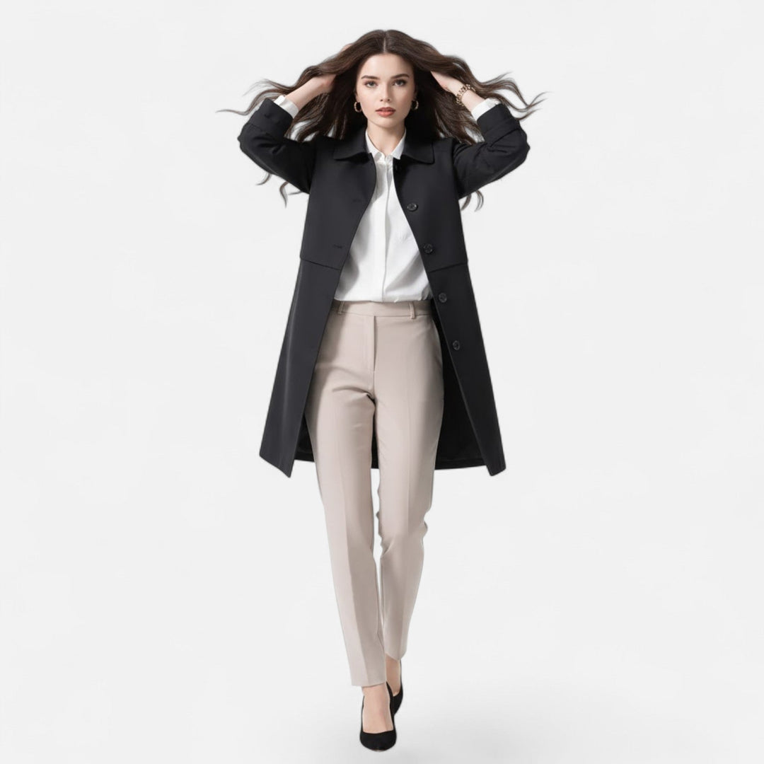 Rozemarijn | Women's Mid-Length Wool-Blend Trench Coat