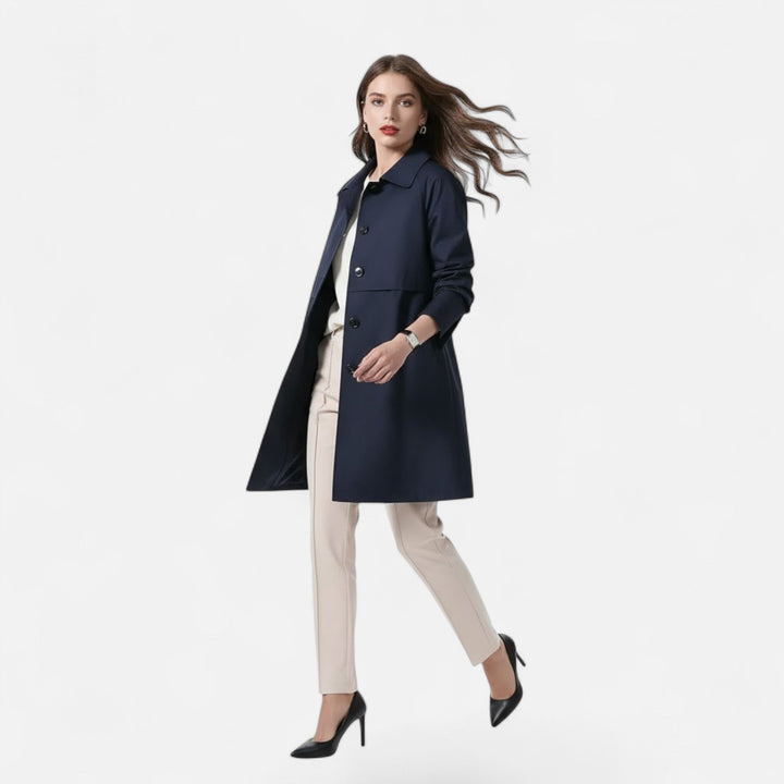 Rozemarijn | Women's Mid-Length Wool-Blend Trench Coat