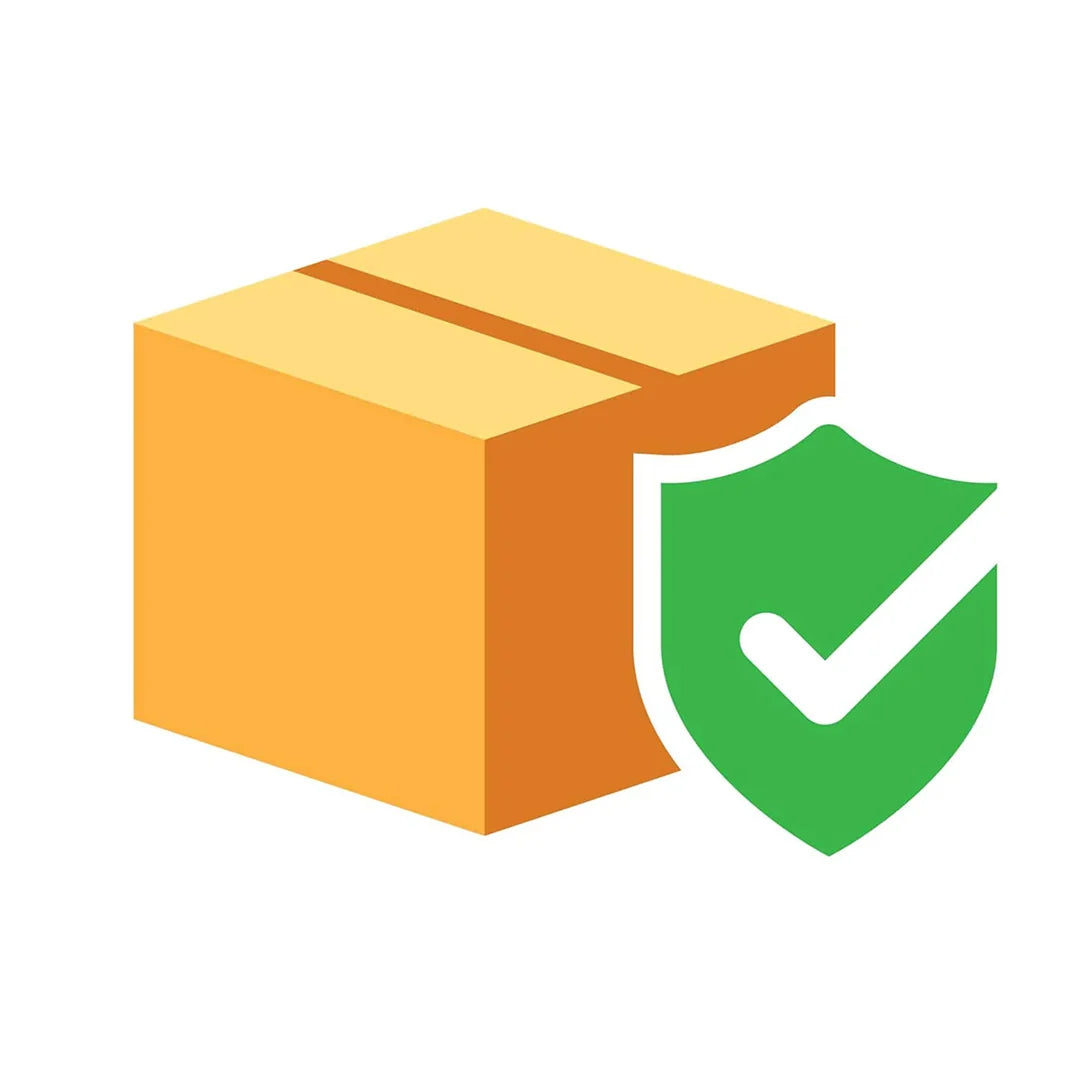 Shipping Protection - a parcel with a green shield and check mark